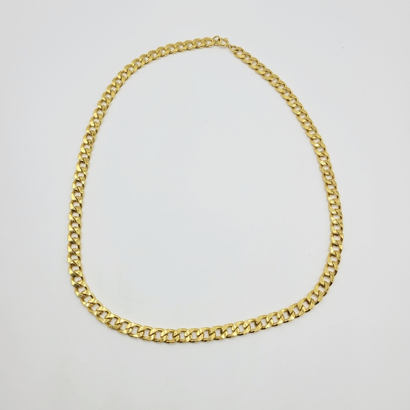 Gold Chunky Curb Chain Link Necklace, 24" - Picture 2 of 5